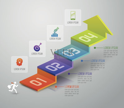 矢量,计划书,信息图表,台阶,商务策略