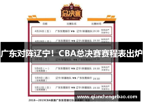 广东对阵辽宁！CBA总决赛赛程表出炉